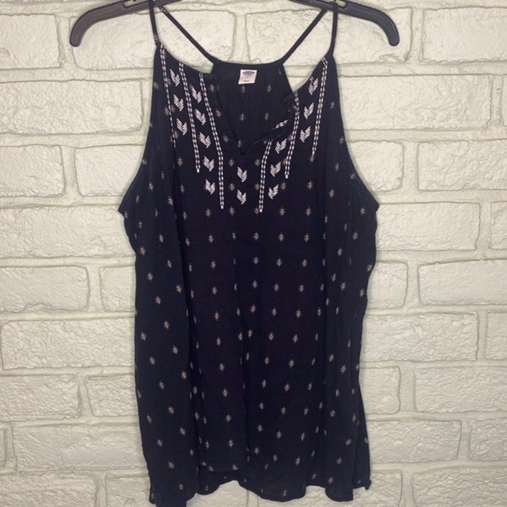 Black Embroidered Women's Top